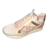 Tenis Dama Originales Michael Kors Two-tone Logo And Mesh