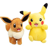 Pokémon Eevee Y Pikachu 2 Pack Peluches De 8 Pulgadas
