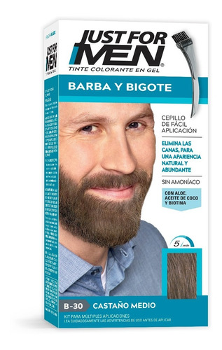 Tinte Just For Men Barba Y Bigote Castaño Medio (b-30)