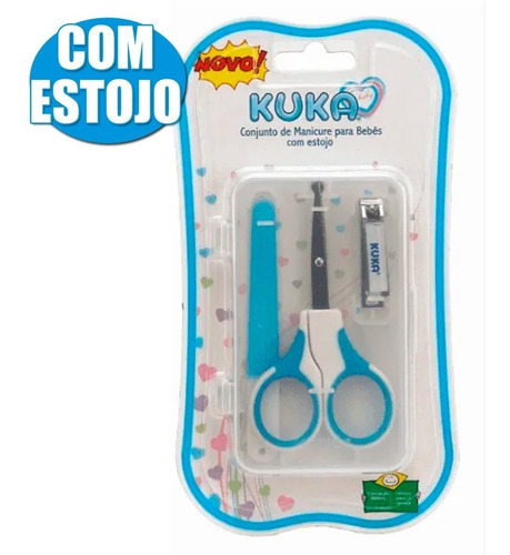 Kit Manicure Bebê Tesoura Lixa Cortador Unhas Higiene Kuka