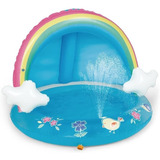 Piscina Para Bebes, Rainbow Splash Pool Con Dosel, Piscina 