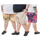 Kit 5 Pçs Shorts Mauricinho Plus Size Masculino Estampados 
