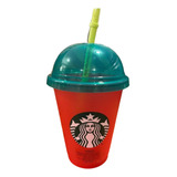 Vaso Starbucks Frappe Color Sandía Nuevo Original Popote