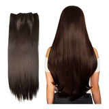 Cabelo Aplique Tic Tac 70cm - Fibra Orgânica Weng 150gr Cor Castanho Natural #4