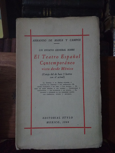De María Y Campos Teatro Español Contemporáneo Firmado