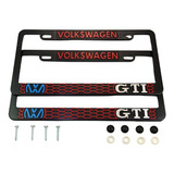 Porta Placas Gti Automovil Vw Marcos Cubre Pijas Kit 