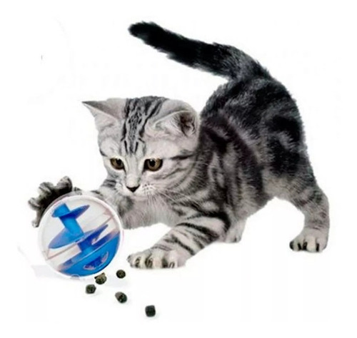 Juguete Para Gatos Pelota Dosificadora Snack Catit Treat Ball Azul