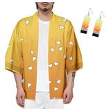Haori Kimono Zenitsu Agatsuma Kimetsu No Yaiba Cosplay 