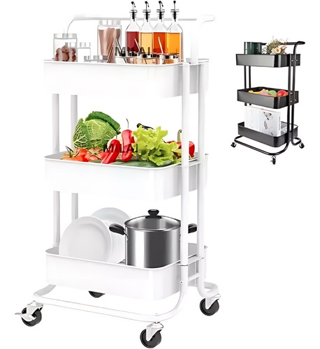 Carrito 3 Niveles Organizador Cocina Frutero Hogar Baño