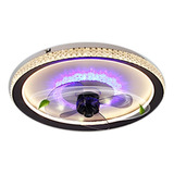 Ventilador Techo Con Luz Blanca Frio Calido Morado Pack 4pzs