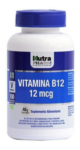 Vitamina B12 (100 Comprimidos) Masticables. Sabor Piña