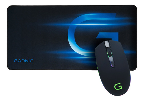 Combo Kit Gamer Mouse M3 Rgb + Pad Xl Speed Edition Gadnic Color Negro