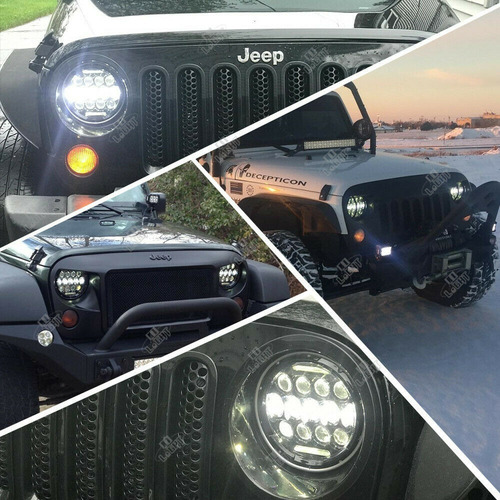 Juego Opticas Faro Led Jeep Wrangler Ika F100 Chevy 7 PuLG. Foto 6