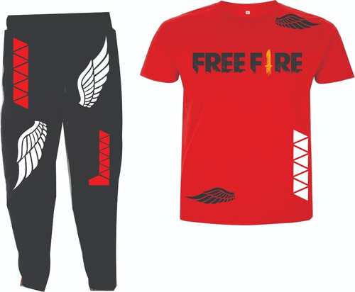 Conjunto Deportivo Freefire Sudadera Jogger + Camiseta