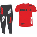 Conjunto Deportivo Freefire Sudadera Jogger + Camiseta