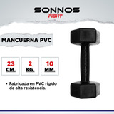 Mancuerna Pvc 2 Kg. X Unidad. Marca Sonnos Color Negro