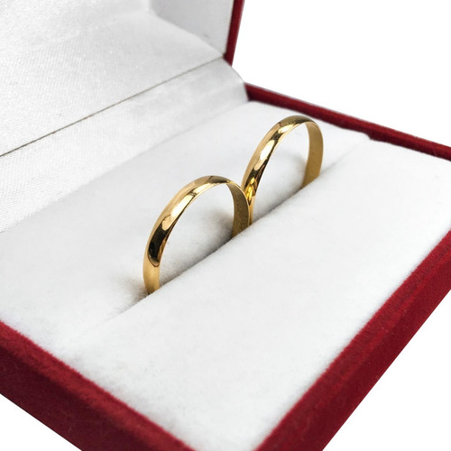 Par Alianzas Anillos Oro 18 K 2 Grs Casamiento 