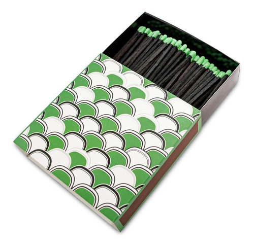 Caja Con 100 Fosforos 10 Cm Negros Cabeza Verde