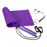 Barra Pilates Con Bandas Portatil + Mat Yoga 4 Mm Fitness