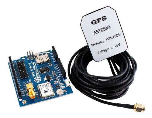 Arduino Shield Gps Suporte Cartão Sd + Antena 3m Nota Fiscal