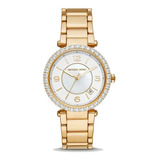 Reloj Michael Kors Parker Mk4693 Dorado E-watch Color Del Fondo Blanco