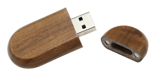 Pen Drive De Madeira 4gb Pronta Entrega Gravamos Logo Grátis