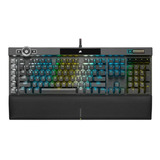 Teclado Gamer Corsair K100 Qwerty Inglés Us Color Negro Con Luz Rgb