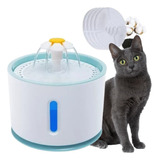 Bebedero Fuente Gatos Perros Agua Fresca Luz 2.4lt + Filtros