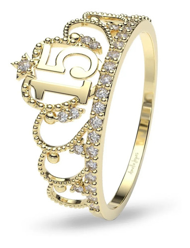 Anillo De Xv Años Meran Amelie Joyas Oro 10k