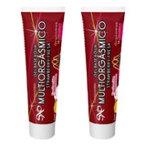 2 Lubricantes Multiorgasmico Sxo Sabor Fresa Comestible 18gr