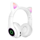 Audifonos On-ear Bluetooth Diseño Orejas De Gato Colores.