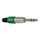 Plug P10 Stereo Profissional Verde Escuro