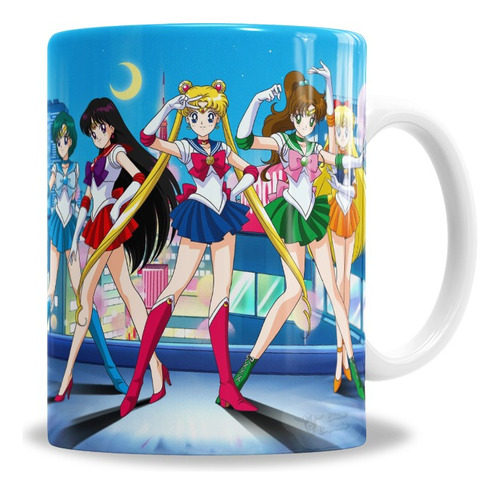Taza De Cerámica Sailor Moon Todas Las Sailor - Con Cajita