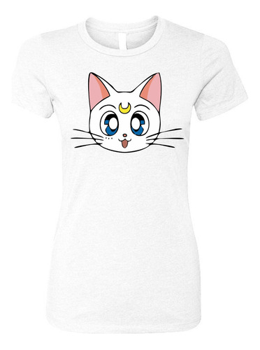 Camiseta Gato  Sailor Moon Femenina White Dama 