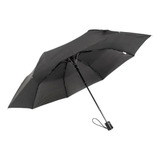 Paraguas Corto Negro Liso Varillas Anti Viento Reforzado 805