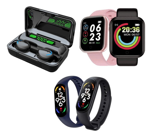 Smartwatch D20 + Auriculares F9 + Smartwatch Premium Combo!