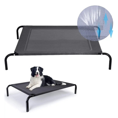 Lovepaws Cama Elevada Perros Lcolor Negro102 X 70 X 21 Cm Negro Marco Metálico Camas Perro Transpirable Lavable