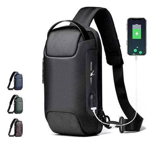 Bolso Bandolera Con Carga Usb Para Hombre Bolso De Pecho Ant