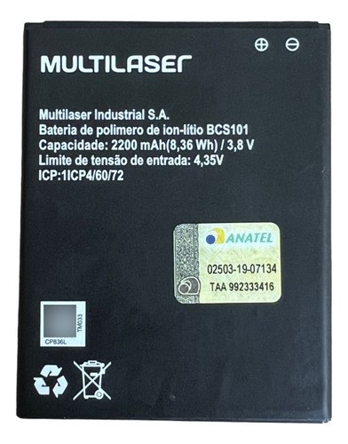 Ba-ter-ia Bcs101 Compatível Multilaser F Pro P9828 Bcs101 +g