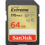 Memoria Sd 64gb Sandisk Extreme Sdxc U3 V30 10 4k 170mb/s