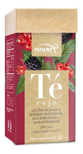 Te Rojo Flor Jamaica 30 Tisanas - Unidad - g a $20