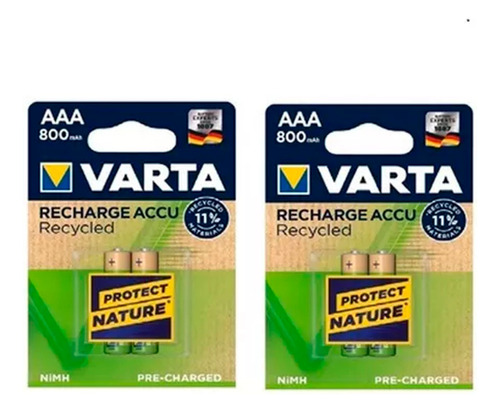 Pila Recargable Varta Aaa 800mah Precargadas Por 4 Pilas 