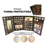 Álbum Tríptico Para Monedas Conmemorativas $5 $20 Y Billetes