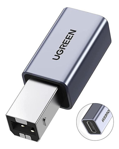 Adaptador Impressora Scanner Ugreen Usb C Para Usb B Cinza