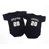 Body Bebe Camiseta Spurs Ginobili Basquet Nombre Nº A Pedido