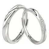 2 Anillos De Compromiso De Pareja De Plata 925 Ajustable.