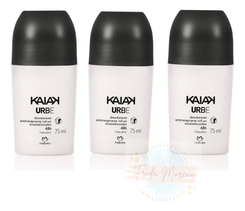 Kaiak Urbe Roll-on Desodorante Masculino 75ml Natur- Kit X3 