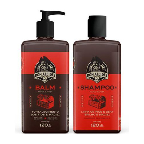 Kit Shampoo E Balm Para Barba Barba Negra Don Alcides