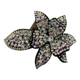 Broche Para Cabello Coreano Flor Cortada Diamante Blanco_6pz