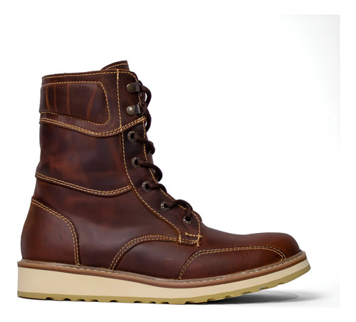 Bota Tipo Biker, Protecciónes, Antiderrapante, 100% Piel